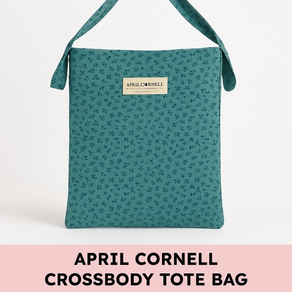 April Cornell Handbags - April Cornell Floral Rayon Crossbody Tote Bag Teal Cottagecore Boho Style